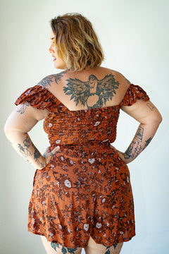 Darcy Shorts in our Burnt Orange floral print by Jinx the Label