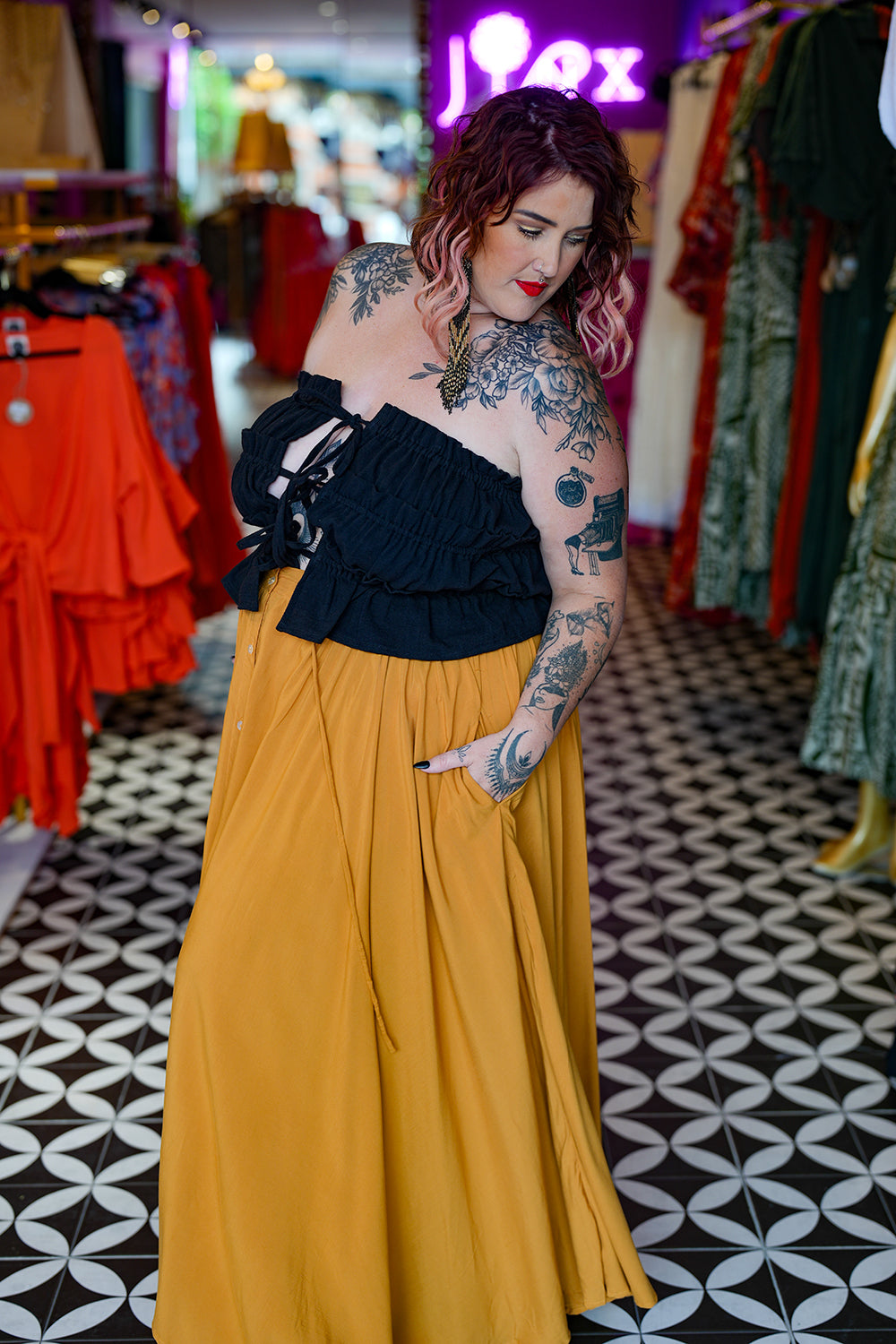 Darnoo Crop Top - Black by Jinx the Label