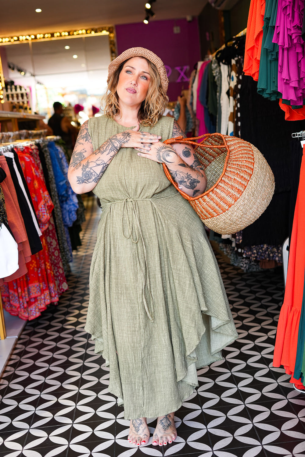 Elowen Dress in Sage by Jinx the Label