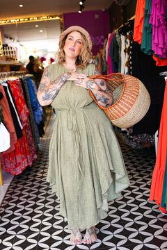Elowen Dress in Sage by Jinx the Label