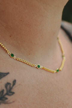 Emerald Horizon Necklace - Green Zirconia by Jinx the Label