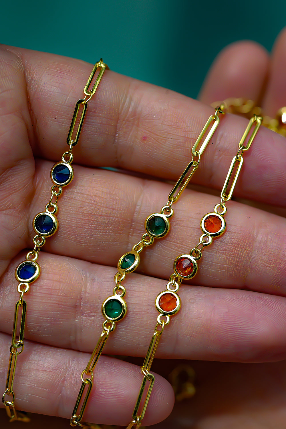Emerald Whisper Anklet - Green Zirconia