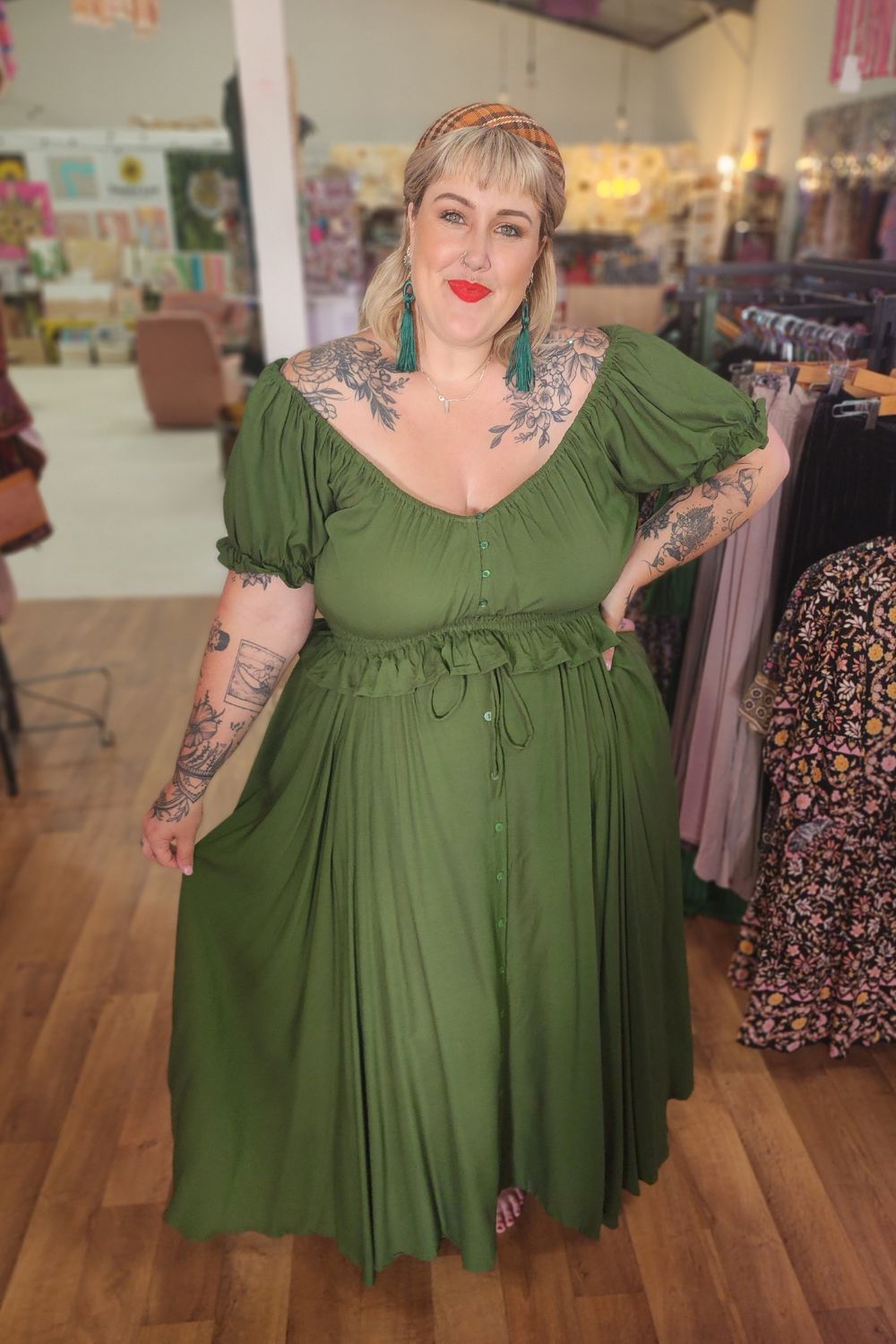 Fae Maxi Skirt - Olive by Jinx the Label