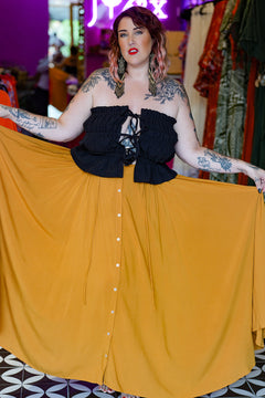 Fae Maxi Skirt - Mustard by Jinx the Label