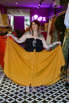 Fae Maxi Skirt - Mustard by Jinx the Label