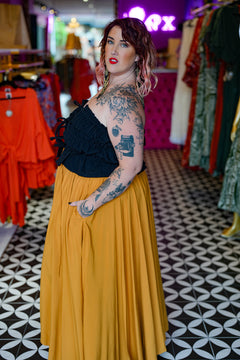 Fae Maxi Skirt - Mustard by Jinx the Label