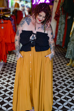 Fae Maxi Skirt - Mustard by Jinx the Label