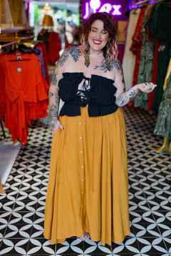 Fae Maxi Skirt - Mustard by Jinx the Label