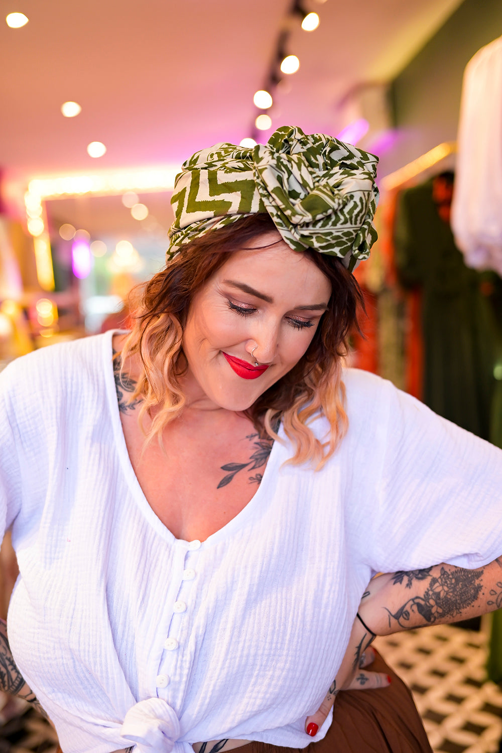 French Turban - Abstract Olive by Jinx the Label