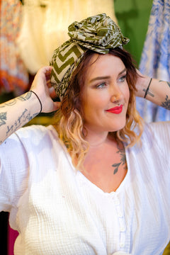 French Turban - Abstract Olive by Jinx the Label