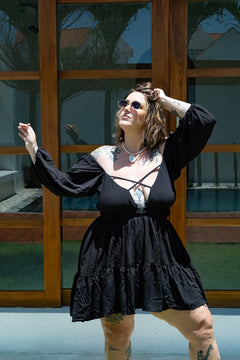 Heidi Mini Dress in Black by Jinx the Label