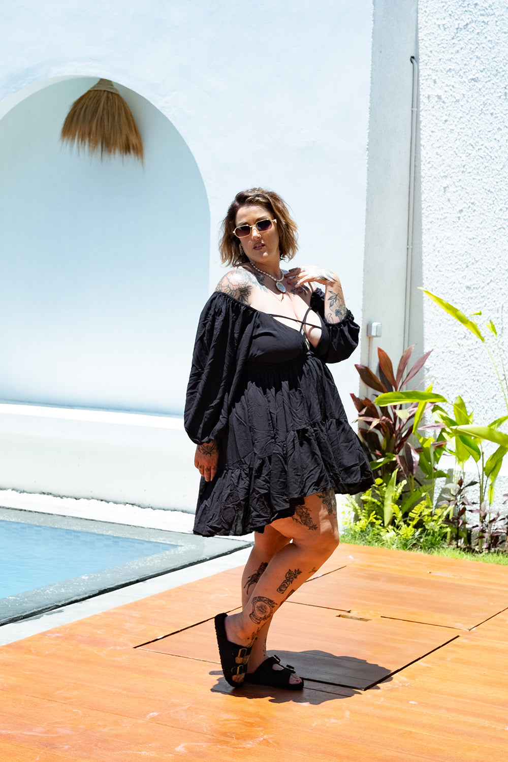 Heidi Mini Dress in Black by Jinx the Label