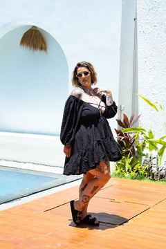 Heidi Mini Dress in Black by Jinx the Label