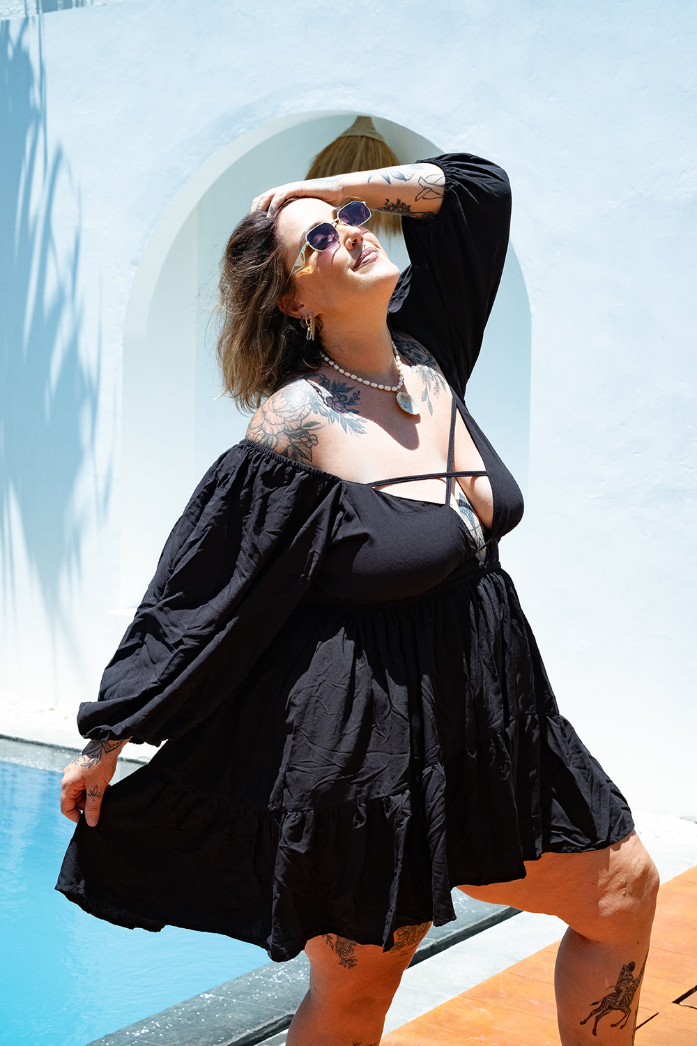 Heidi Mini Dress in Black by Jinx the Label