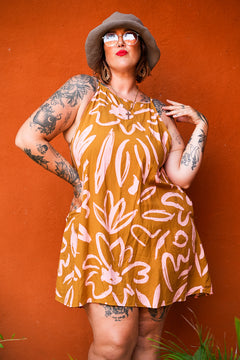 Kita Mini Dress - Abstract Mustard by Jinx the Label