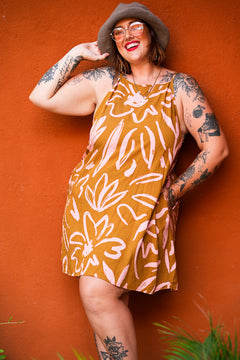 Kita Mini Dress - Abstract Mustard by Jinx the Label