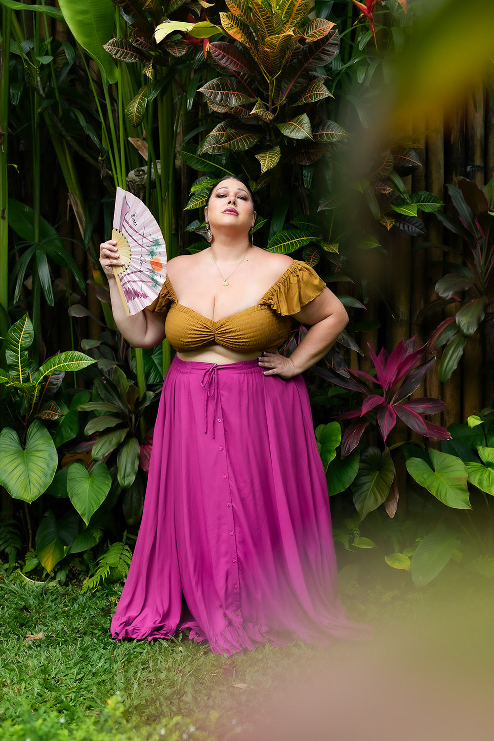 Sunny Rose Skirt in Magenta by Jinx the Label