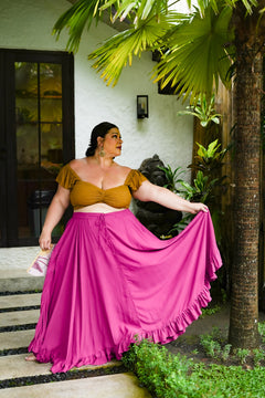 Sunny Rose Skirt in Magenta by Jinx the Label