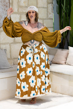 Lovina Crop Top - Wild Saffron - Almost Famous by Jinx the Label