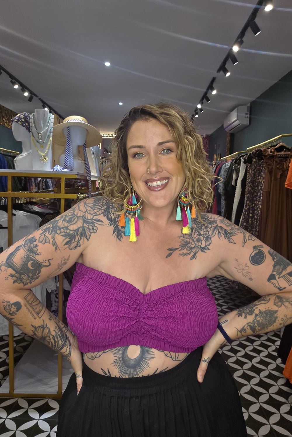 Lexi Crop Top Sleeveless - Magenta by Jinx the Label