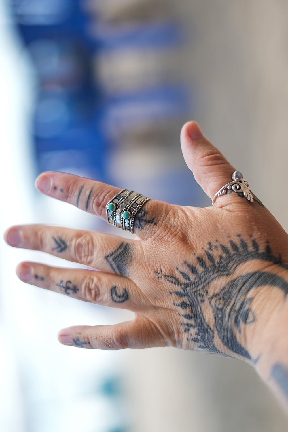 Discover the Luna Ring by Jinx the Label, a delicate sterling silver ring featuring natural moonstone, feather detailing and intricate bohemian silverwork.