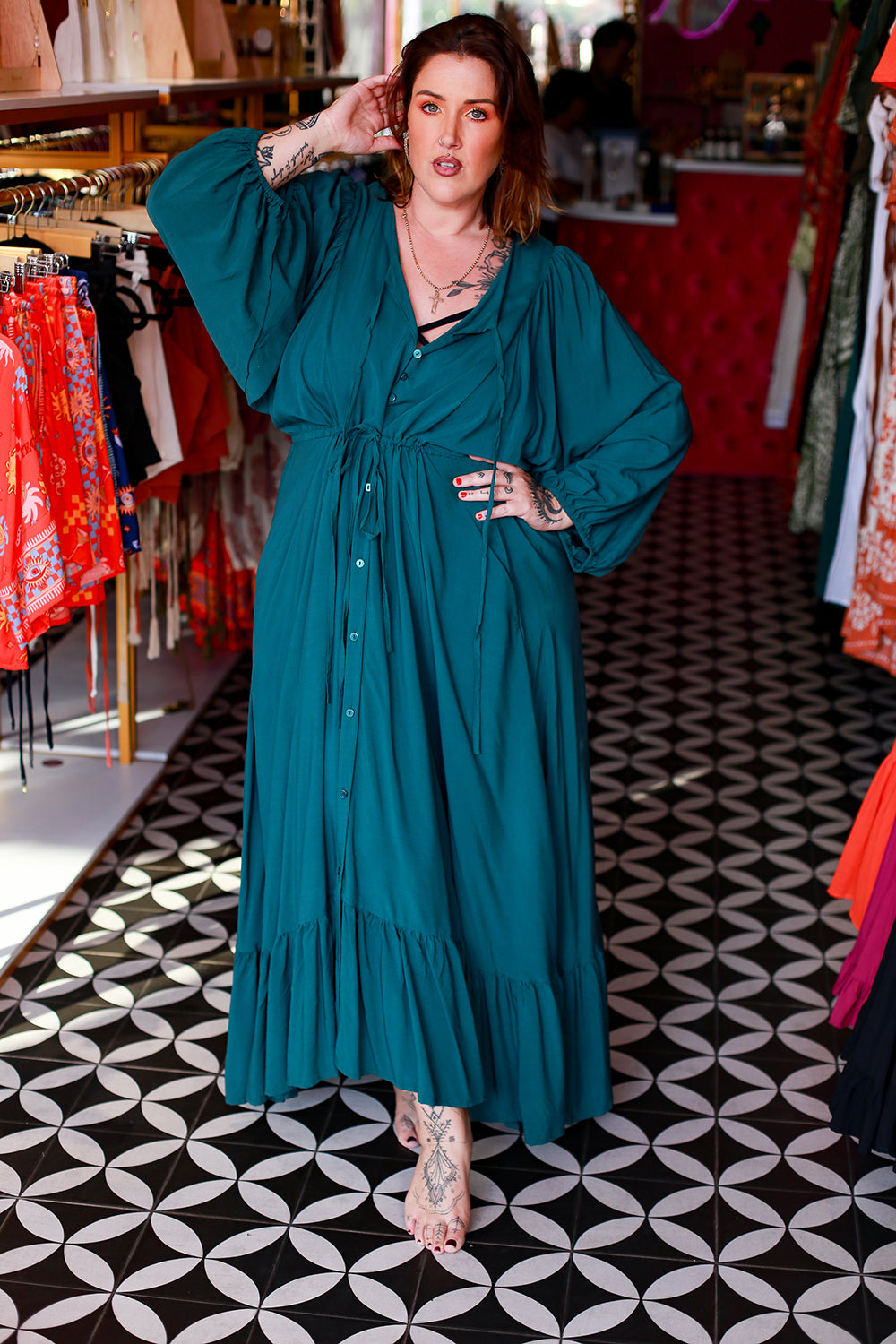 Magnolia Maxi Dress - Emerald by Jinx the Label