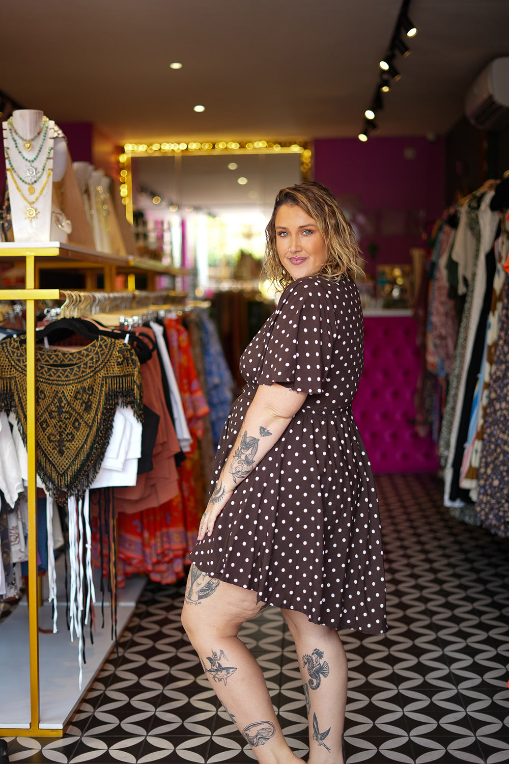 Mary Mini Dress - Polkadots - The Try On Edit by Jinx the Label