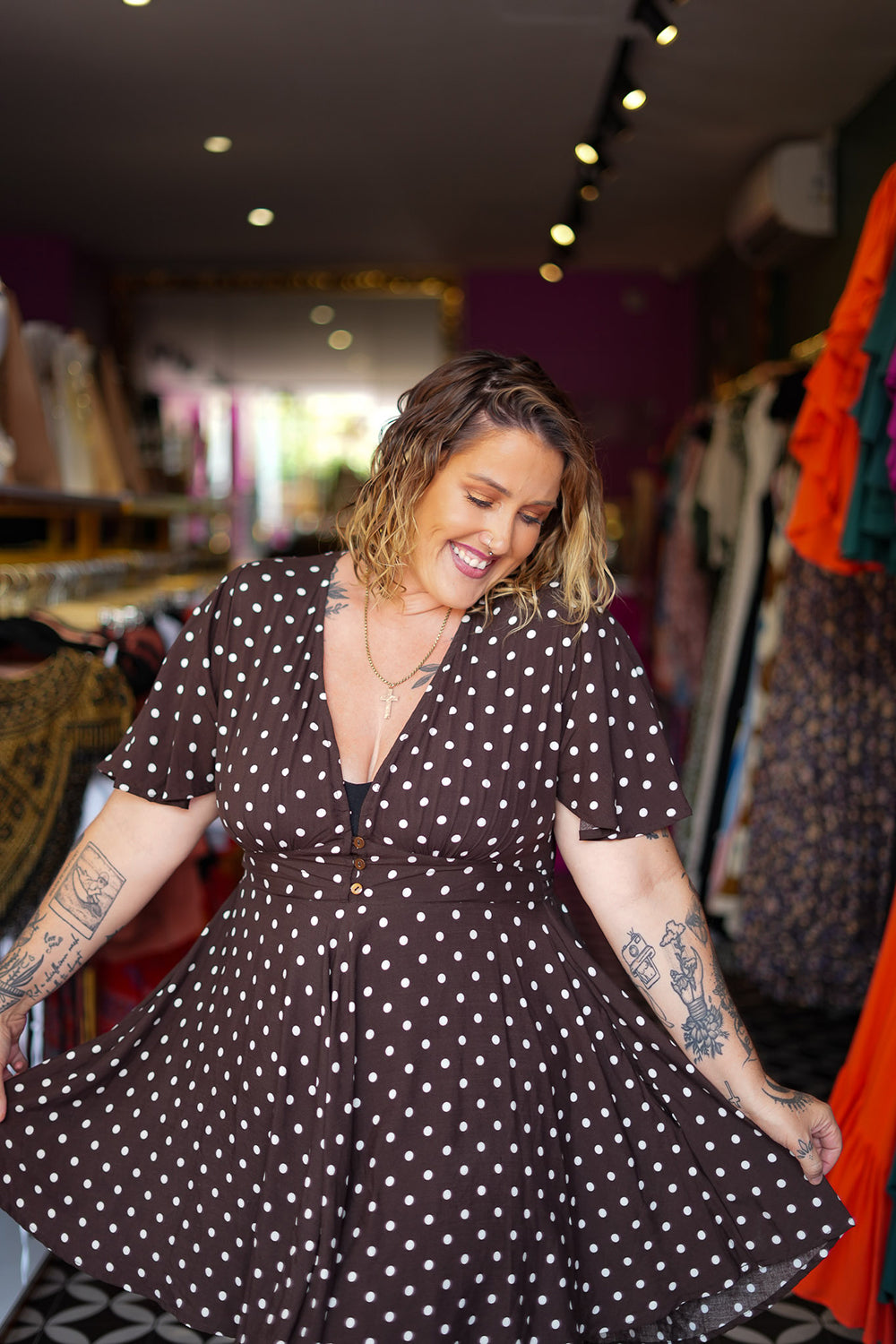 Mary Mini Dress - Polkadots - The Try On Edit by Jinx the Label