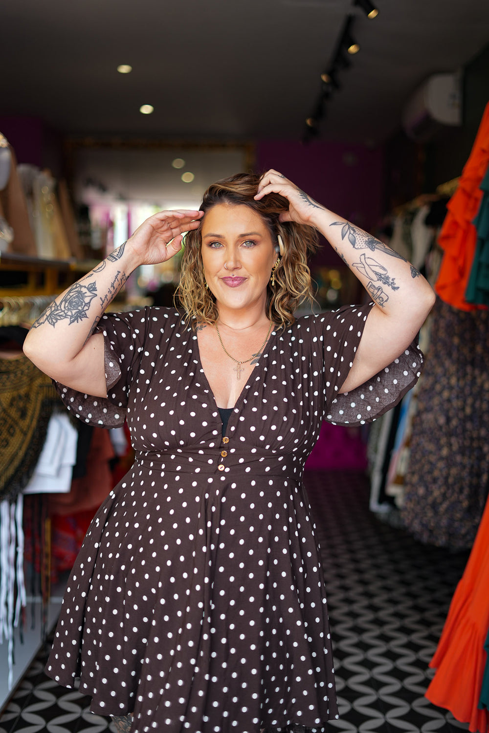 Mary Mini Dress - Polkadots - The Try On Edit by Jinx the Label