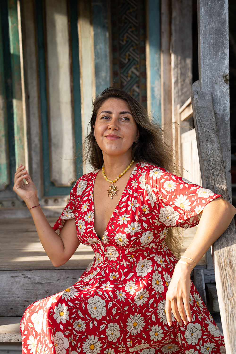 Mary Mini Dress - Wild Daisy Rouge - Sunspell by Jinx the Label