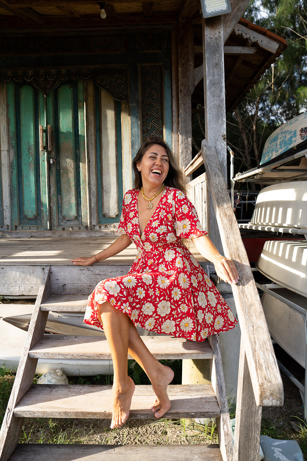 Mary Mini Dress - Wild Daisy Rouge - Sunspell by Jinx the Label