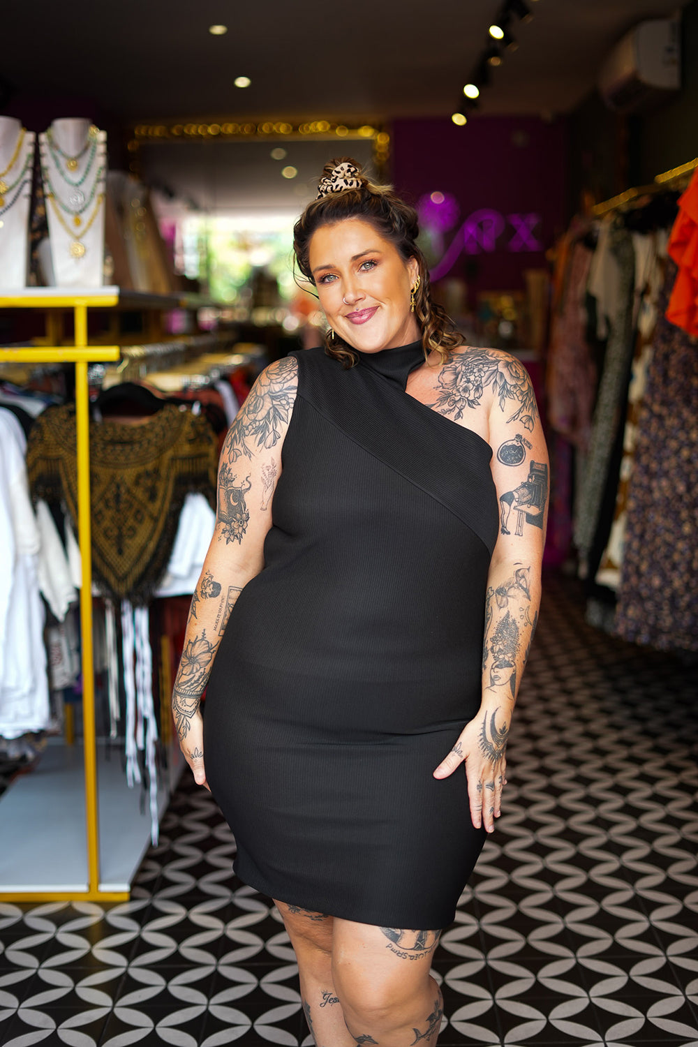 Medusa Mini Dress in Black by Jinx the Label
