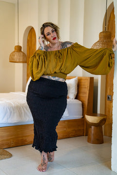 Milan Crop Top - Wild Saffron - Almost Famous by Jinx the Label