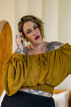 Milan Crop Top - Wild Saffron - Almost Famous by Jinx the Label