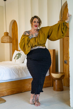 Milan Crop Top - Wild Saffron - Almost Famous by Jinx the Label