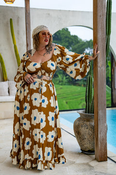 Mirano Crop Top Long Sleeves - Wildflower - Almost Famous by Jinx the Label