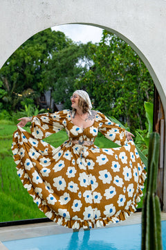 Mirano Crop Top Long Sleeves - Wildflower - Almost Famous by Jinx the Label