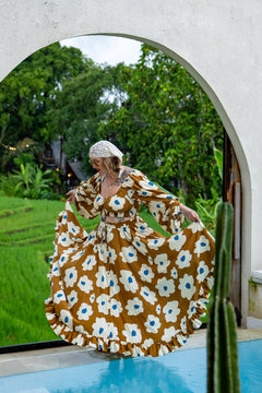 Mirano Crop Top Long Sleeves - Wildflower - Almost Famous by Jinx the Label