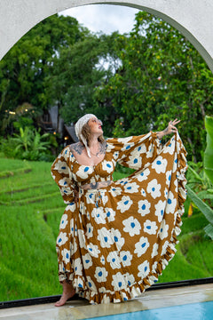 Mirano Crop Top Long Sleeves - Wildflower - Almost Famous by Jinx the Label