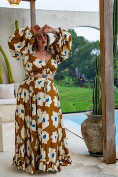 Mirano Crop Top Long Sleeves - Wildflower - Almost Famous by Jinx the Label