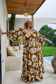 Mirano Crop Top Long Sleeves - Wildflower - Almost Famous by Jinx the Label