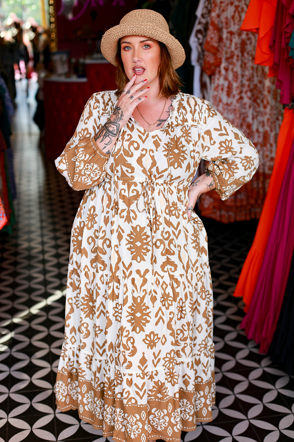 Oma Dress - Earth Batik by Jinx the Label