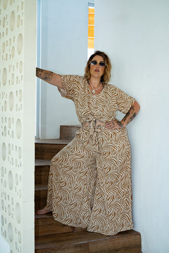 Patty Blouse in Natural Zebra by Jinx the Label