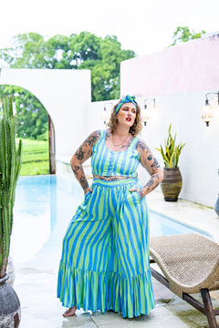 Peta Crop Top - Lagoon - Almost Famous by Jinx the Label