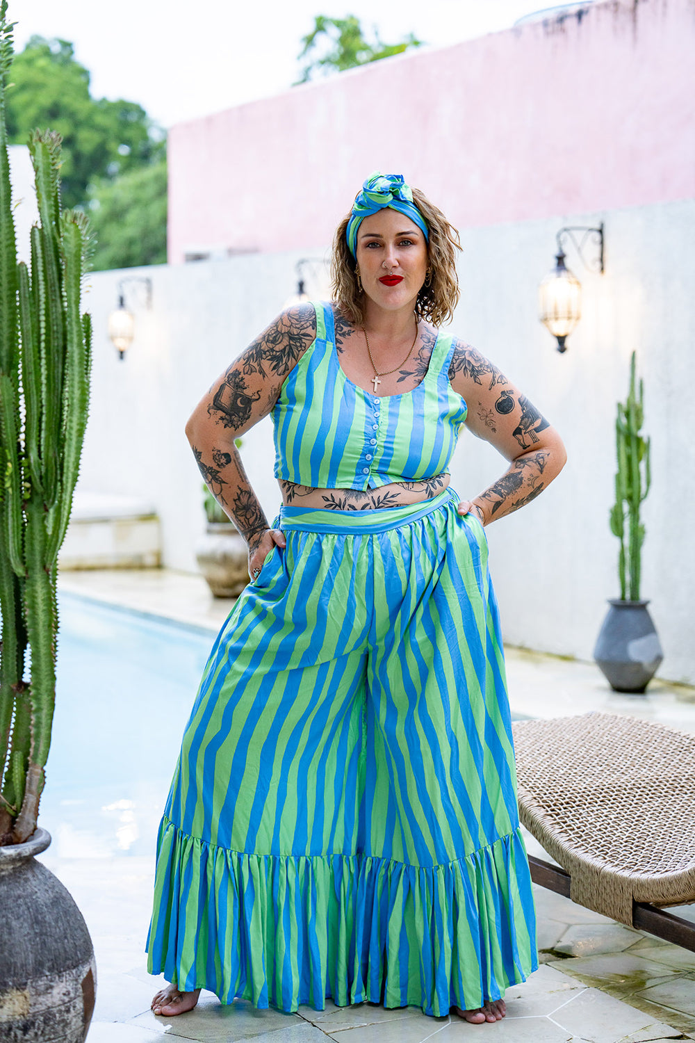 Peta Crop Top - Lagoon - Almost Famous by Jinx the Label