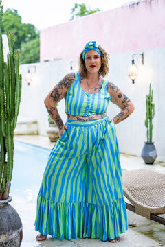 Peta Crop Top - Lagoon - Almost Famous by Jinx the Label