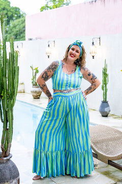 Peta Crop Top - Lagoon - Almost Famous by Jinx the Label