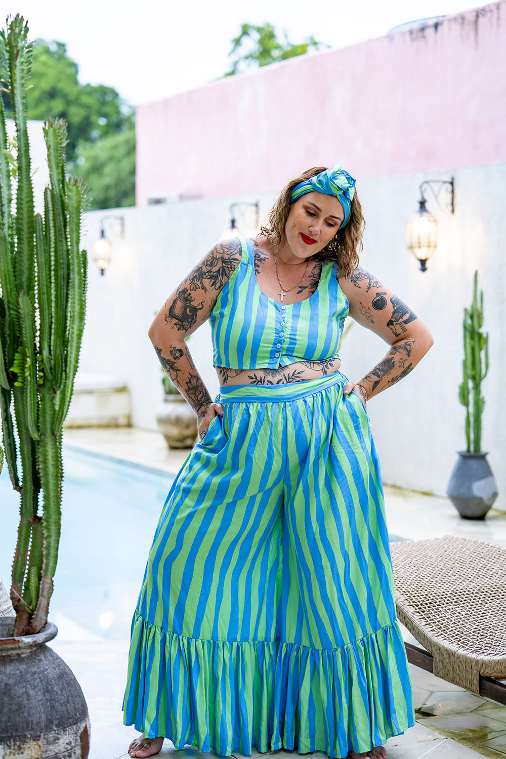 Peta Crop Top - Lagoon - Almost Famous by Jinx the Label