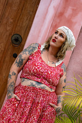 Peta Crop Top - Pomegranate - Almost Famous by Jinx the Label