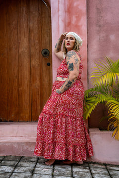 Peta Crop Top - Pomegranate - Almost Famous by Jinx the Label